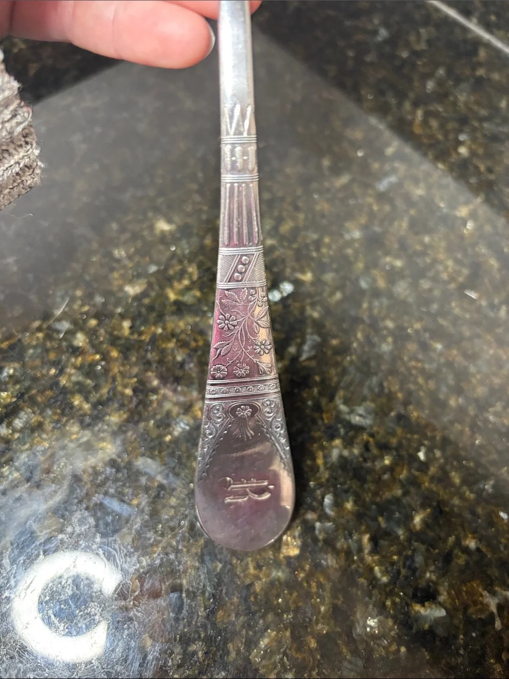 1847 Roger’s Brothers Silver Plated 13” Soup Ladle Embossed “R”